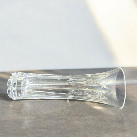 MILLER ROGASKA Clear Crystal Glass Vase Vessel Tall Lead Crystal Marked Bottom - Picture 2 of 11